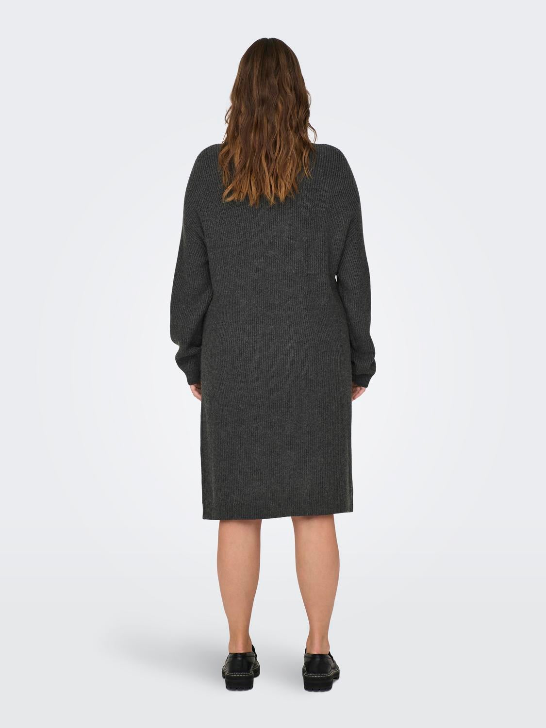 CARIBI Kurzes Kleid Dark Grey
