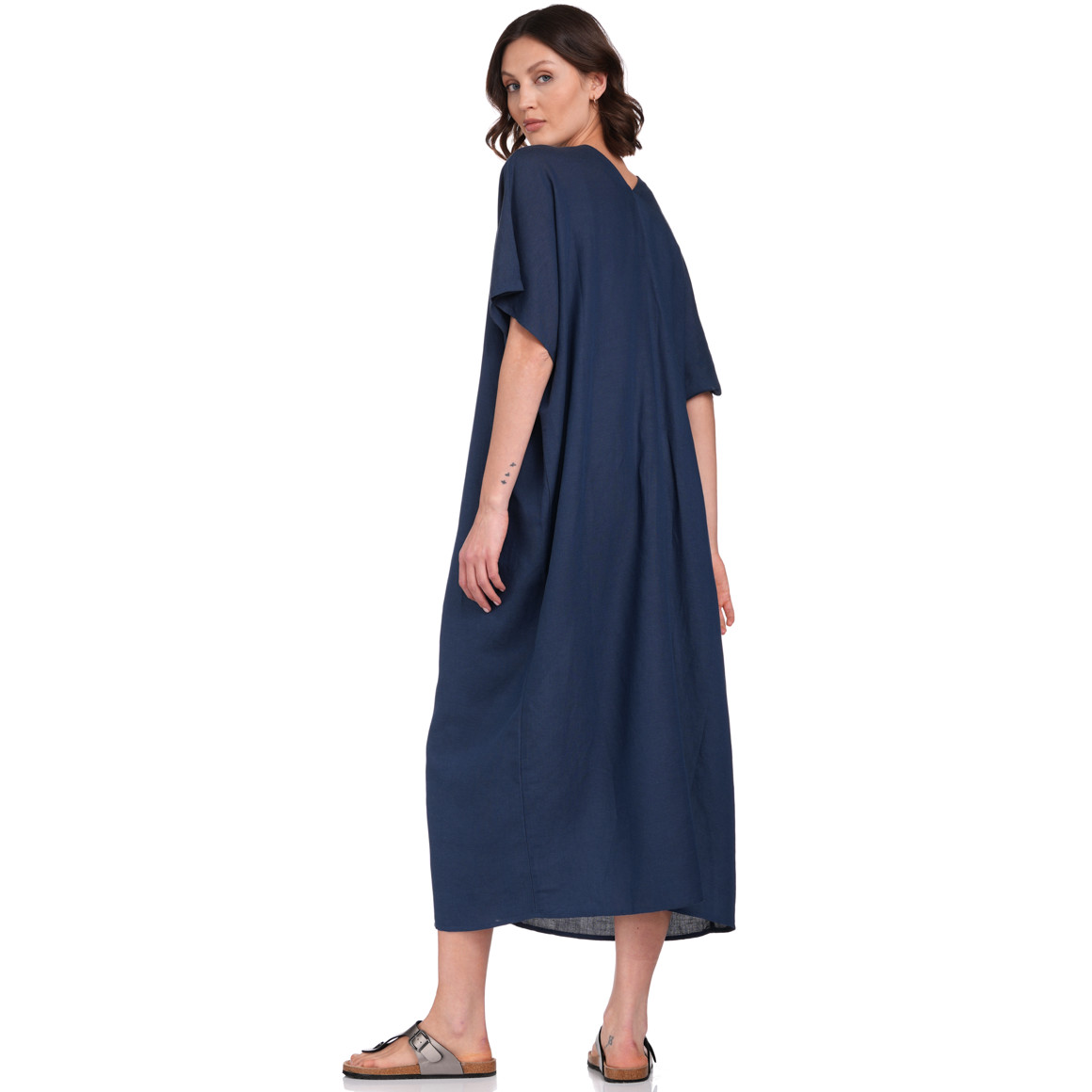 Gina Benotti Damen Kleid mit V-Ausschnitt dunkelblau