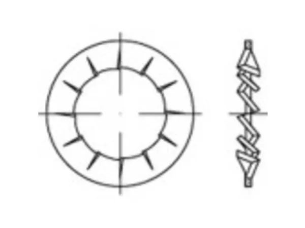 TOOLCRAFT 138470 Stjernefjederskive Indvendig diameter: 3.7 mm DIN 6798 Fjederstål Galvaniseret 500 stk