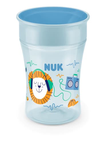 NUK Magic Cup 230ml, 360°-Trinkrand, abdichtende Silikonscheibe, ab 8 Monaten, blau