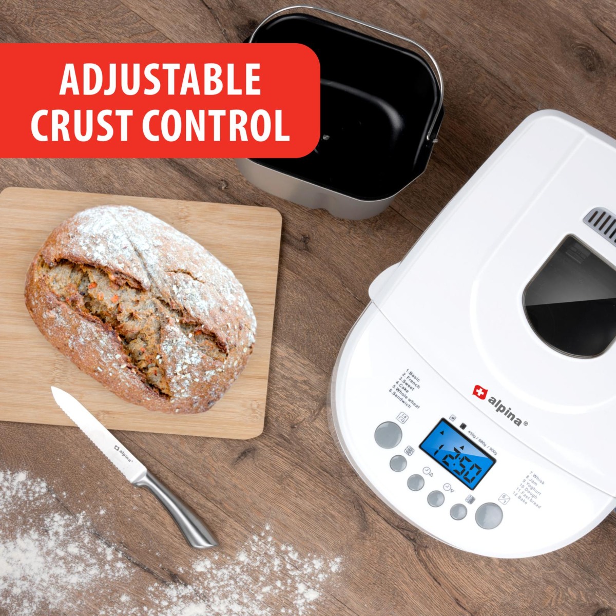 Alpina Broodbakmachine, 0.9kg, 600W