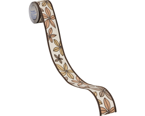 Rand 2814-18 zelfklevende bloemen bruin beige 5 m x 5 cm