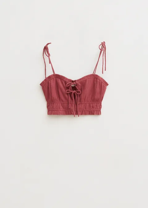 Top met geplooide details paars (MAUVE.L)