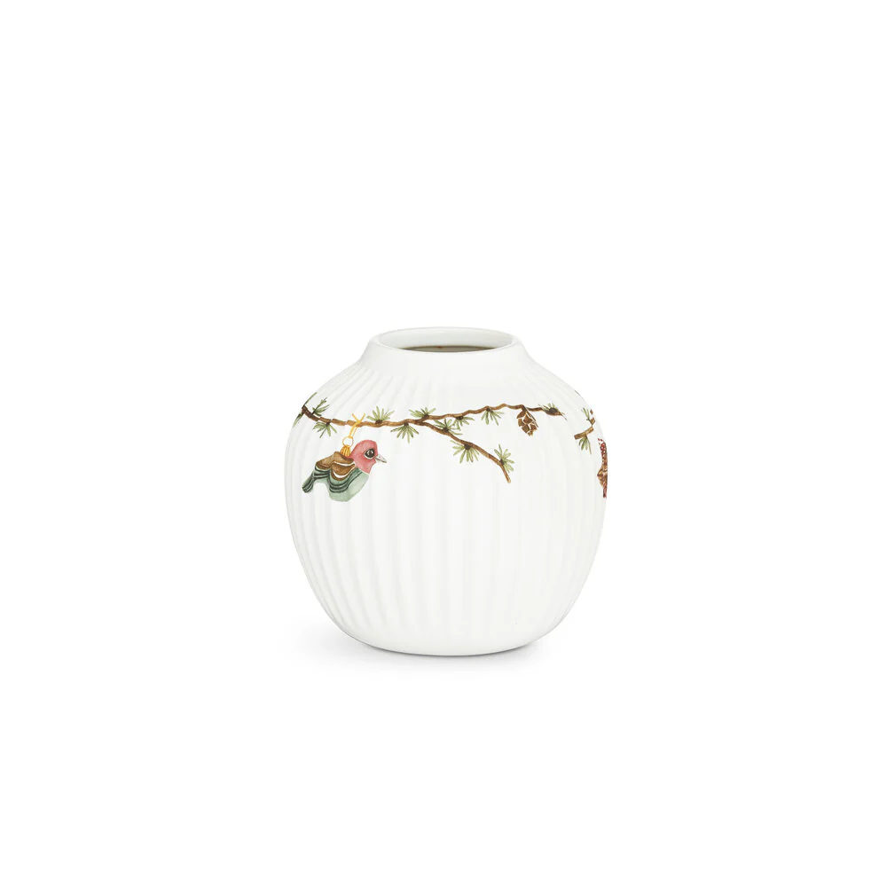 Kähler  Hammershøi Christmas vase, hvid m. deko - H13