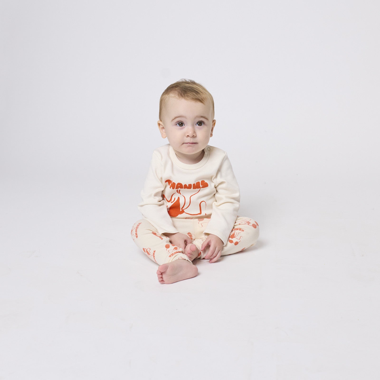 Baby Langarmshirt Rolling Dog Offwhite