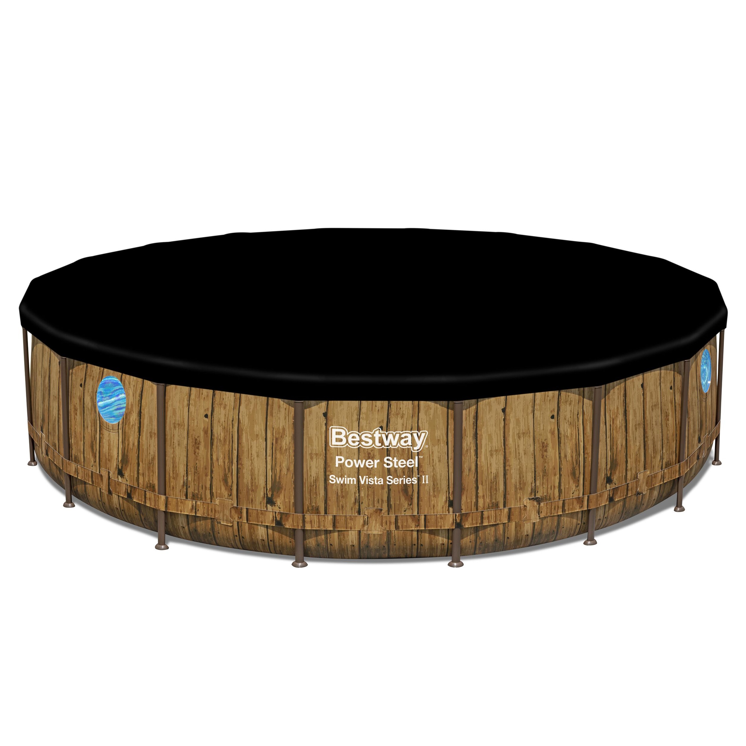 Bestway Pool Komplett-Set Holz-Optik 549 x 122 cm