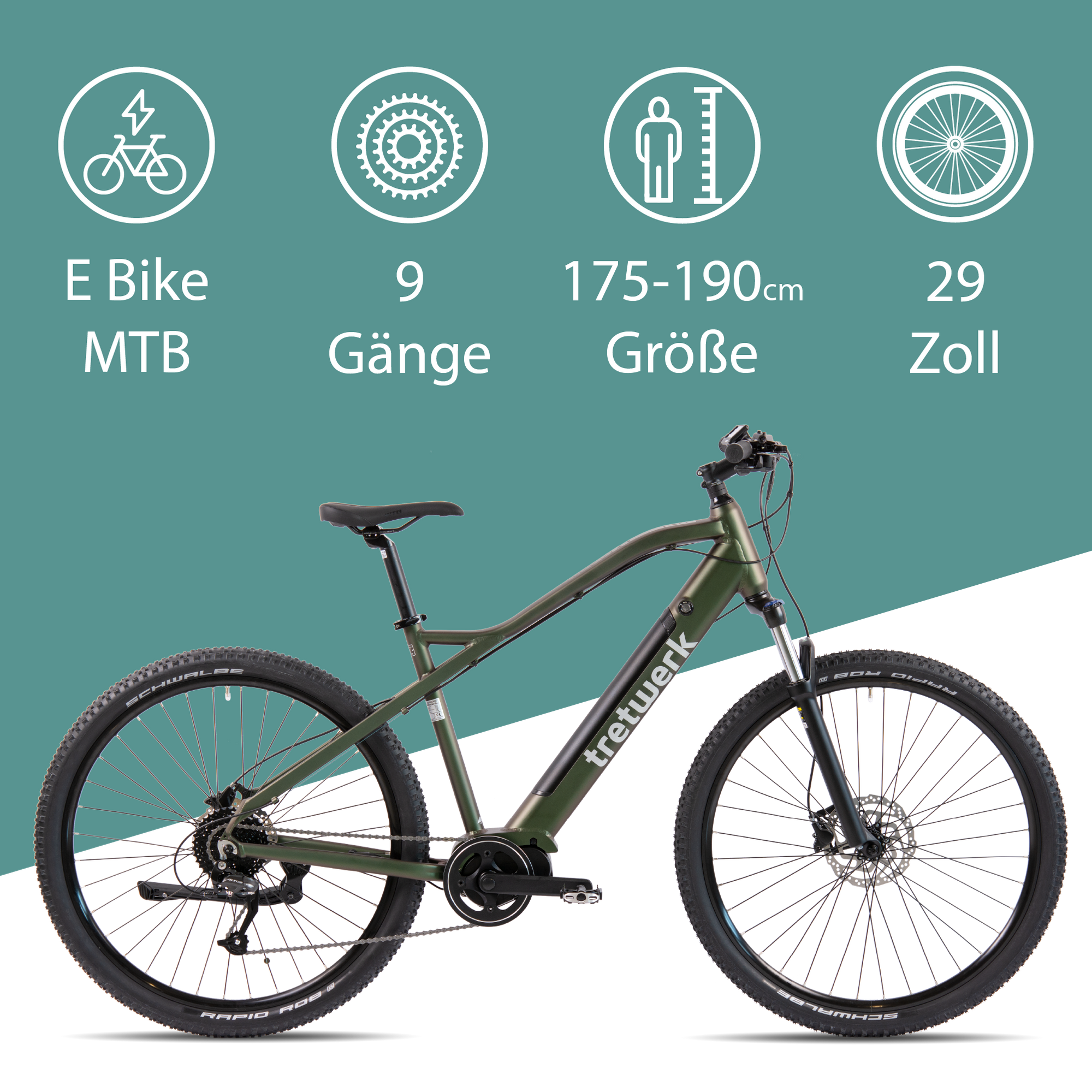 Tretwerk Commander E Bike Mountainbike 29 Zoll Pedelec MTB Hardtail