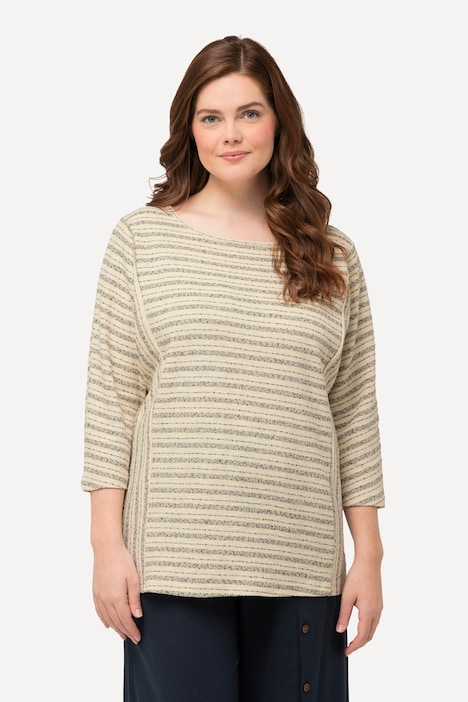 Sweatshirt, Streifen, Rundhals, 3/4-Arm, Biobaumwolle