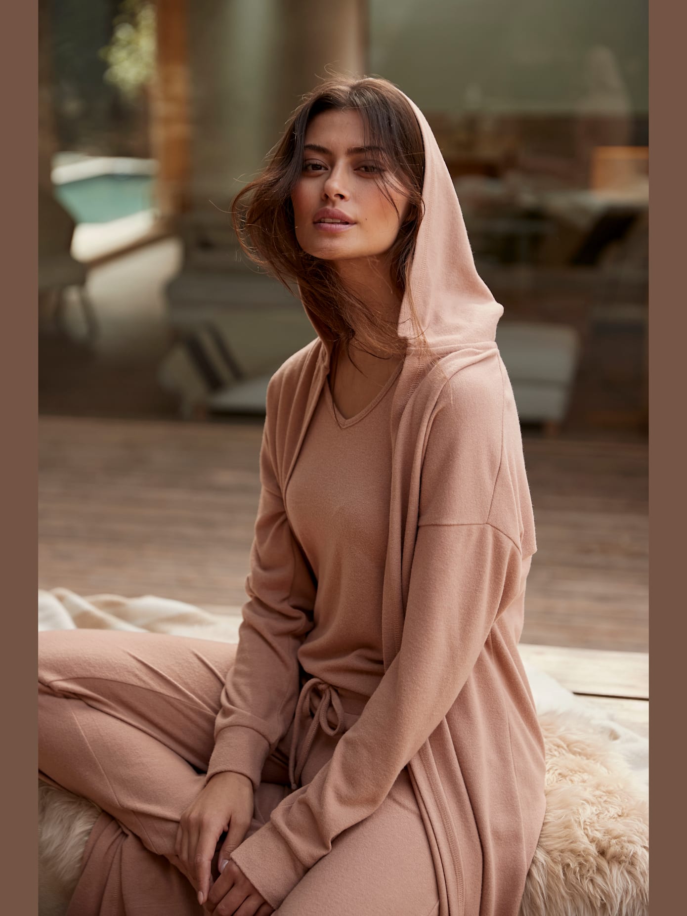 Veste en tricot cardigan confortable à capuche