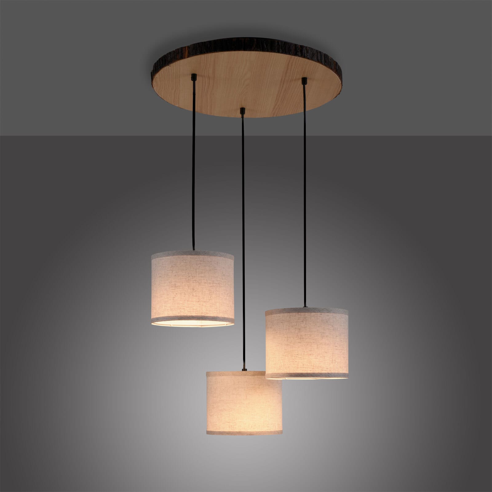 Pendelleuchte Bark braun Holz 52x52x120cm