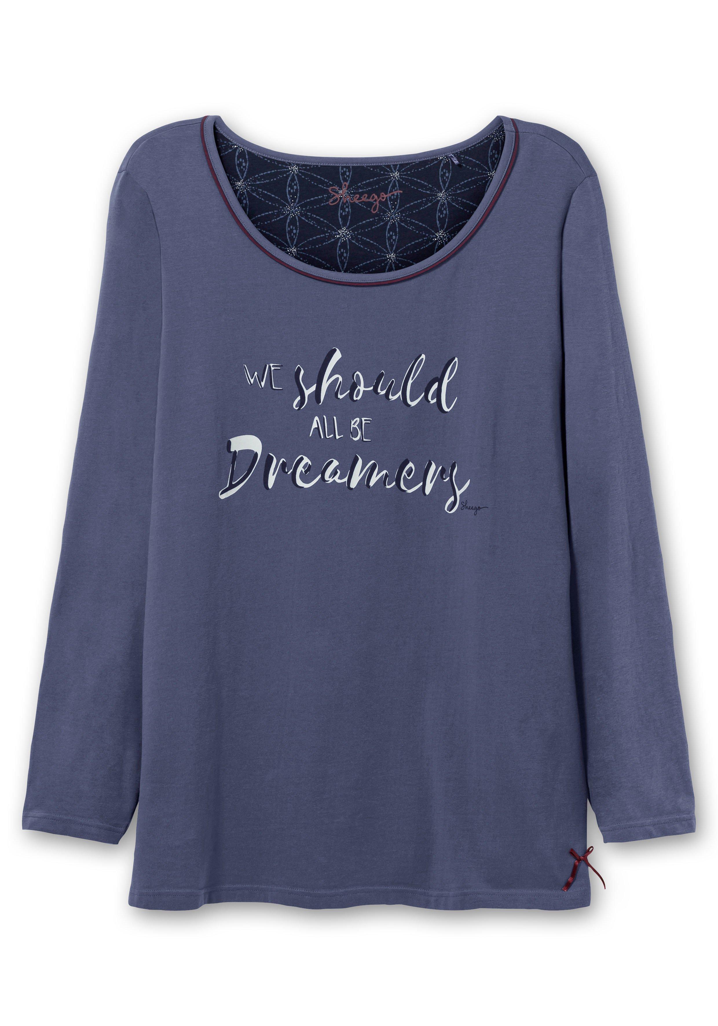 Schlafshirt mit Langarm und Fronprint