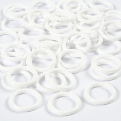 Plastikringe - Hvid - Ø 15 MM - Tykkelse 2 MM - 50 Stk