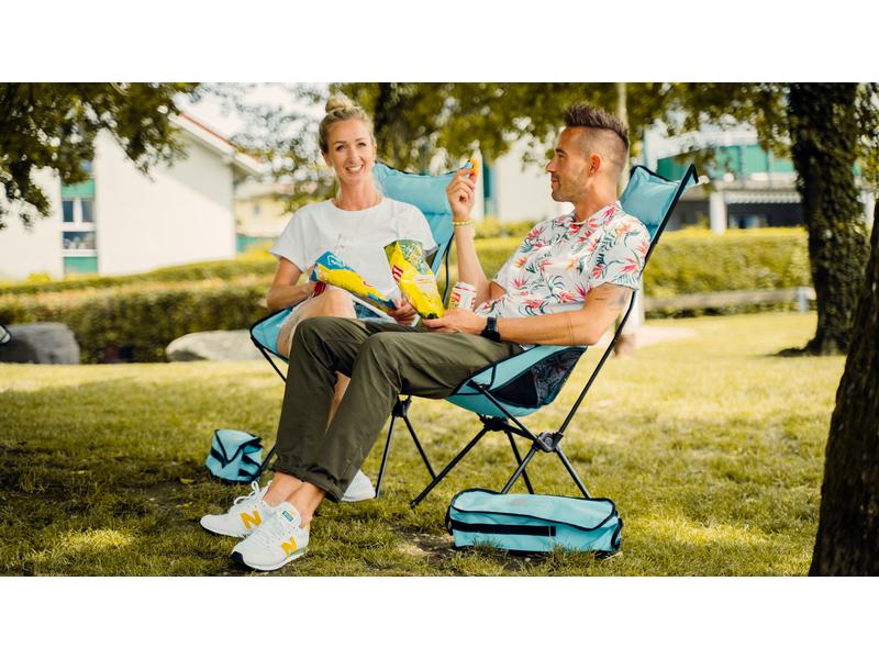 Trekony Campingstuhl Hoch Hellblau Stahl Campingstuhl
