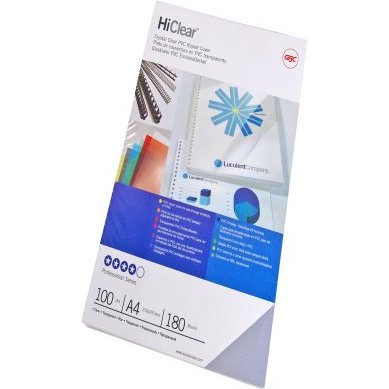 Couverture de reliure HiClear, format A4, PVC, 0,15 mm