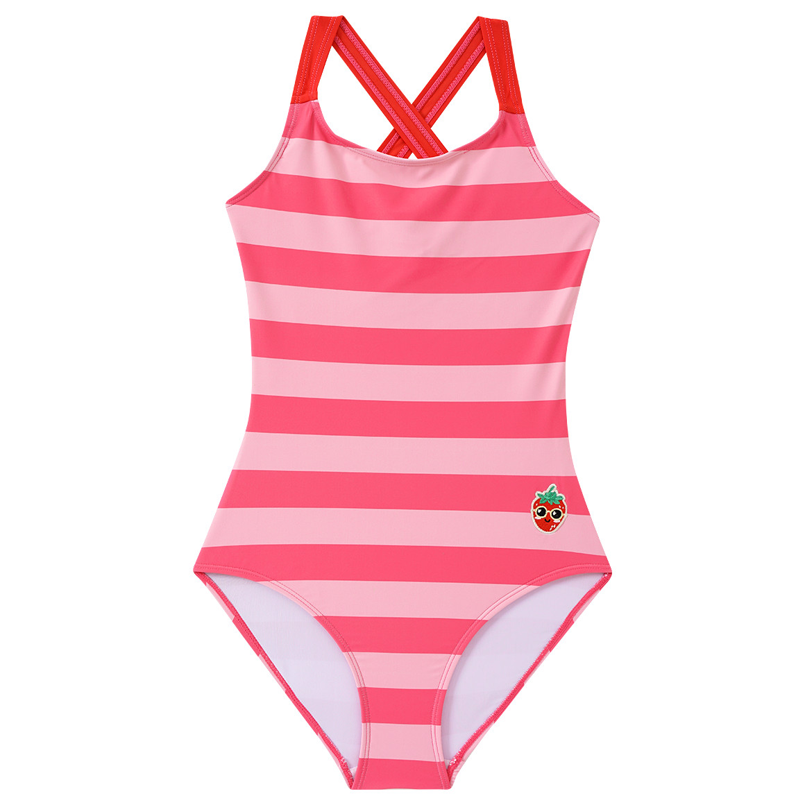 Famy Mädchen Badeanzug mit Streifen pink / rosa