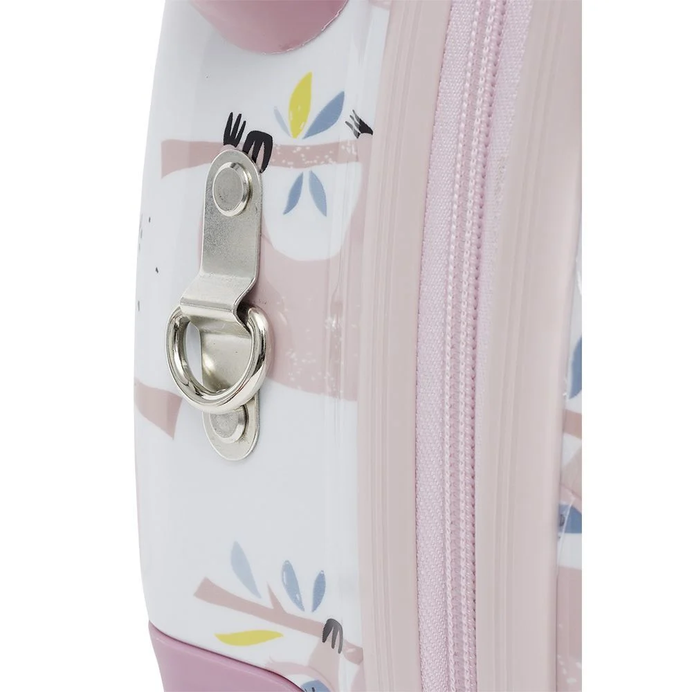 Valise trotteur enfant rose blanc 47x31xH23,5 cm