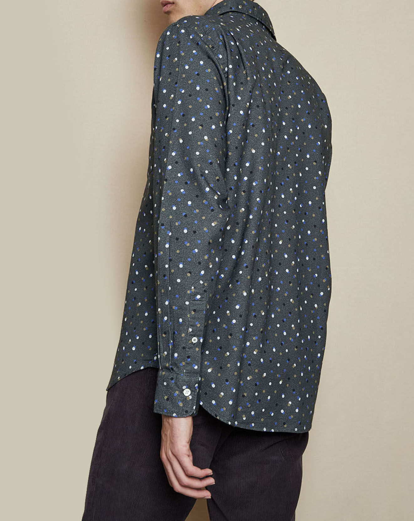 Hartford Chemise Regular Penn à pois gris/blanc/beige/bleu