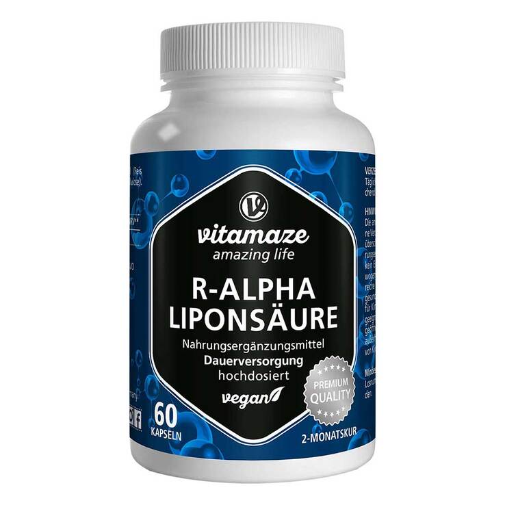R-Alpha-Liponsäure 200 mg hochdosiert vegan Kapseln, 60 St