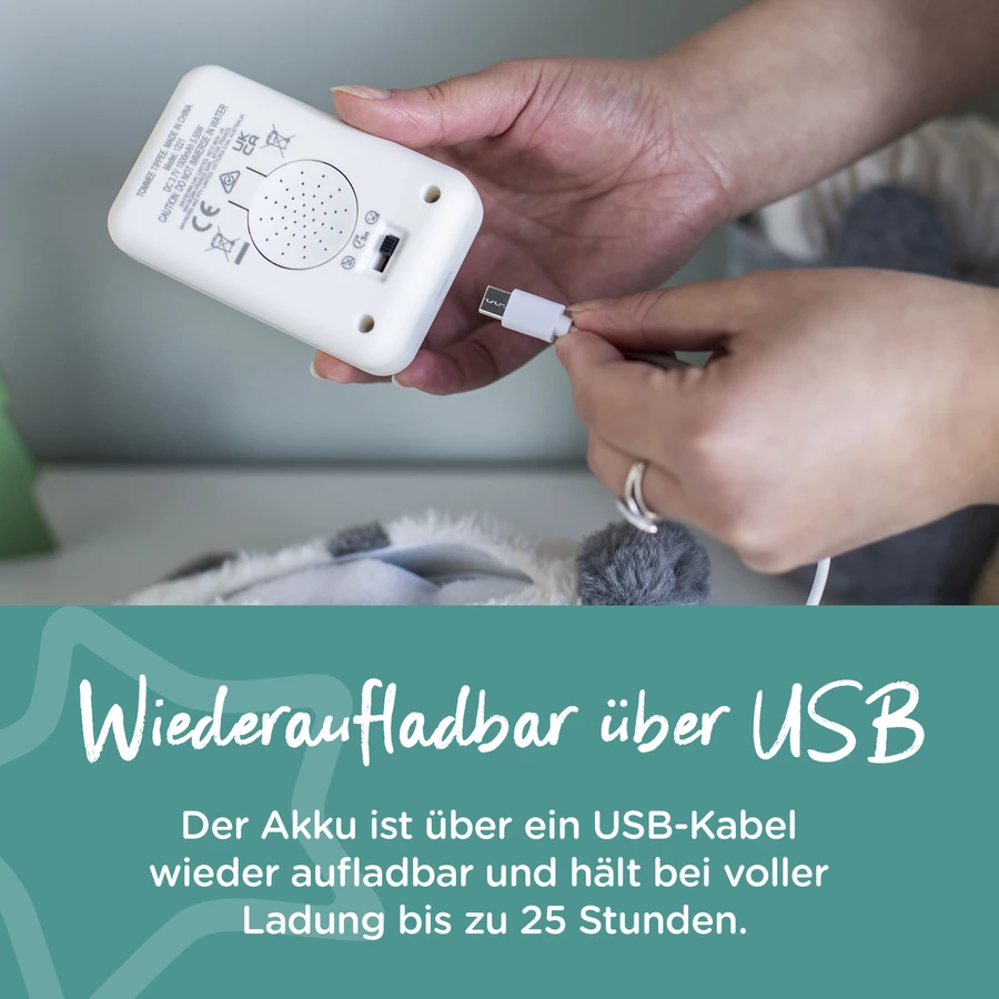 Tommee Tippee Einschlafhilfe Deluxe-Grofriend wiederaufladbar, Pip der Panda