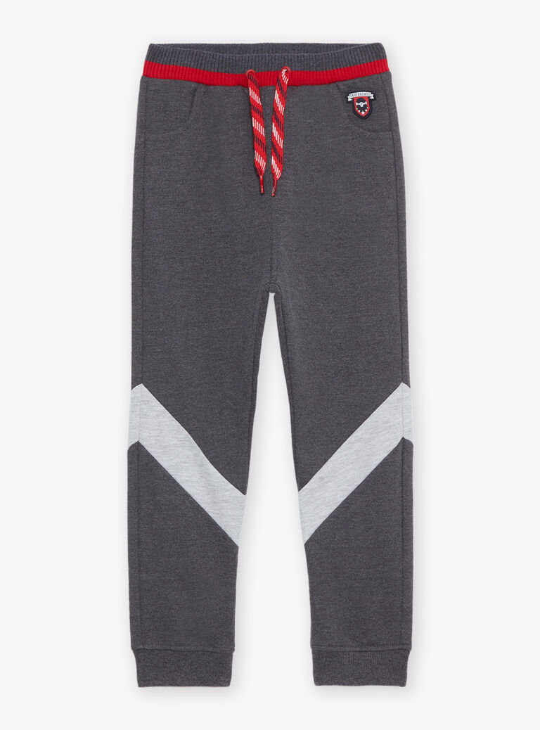 Jogging gris anthracite à empiècements gris souris
