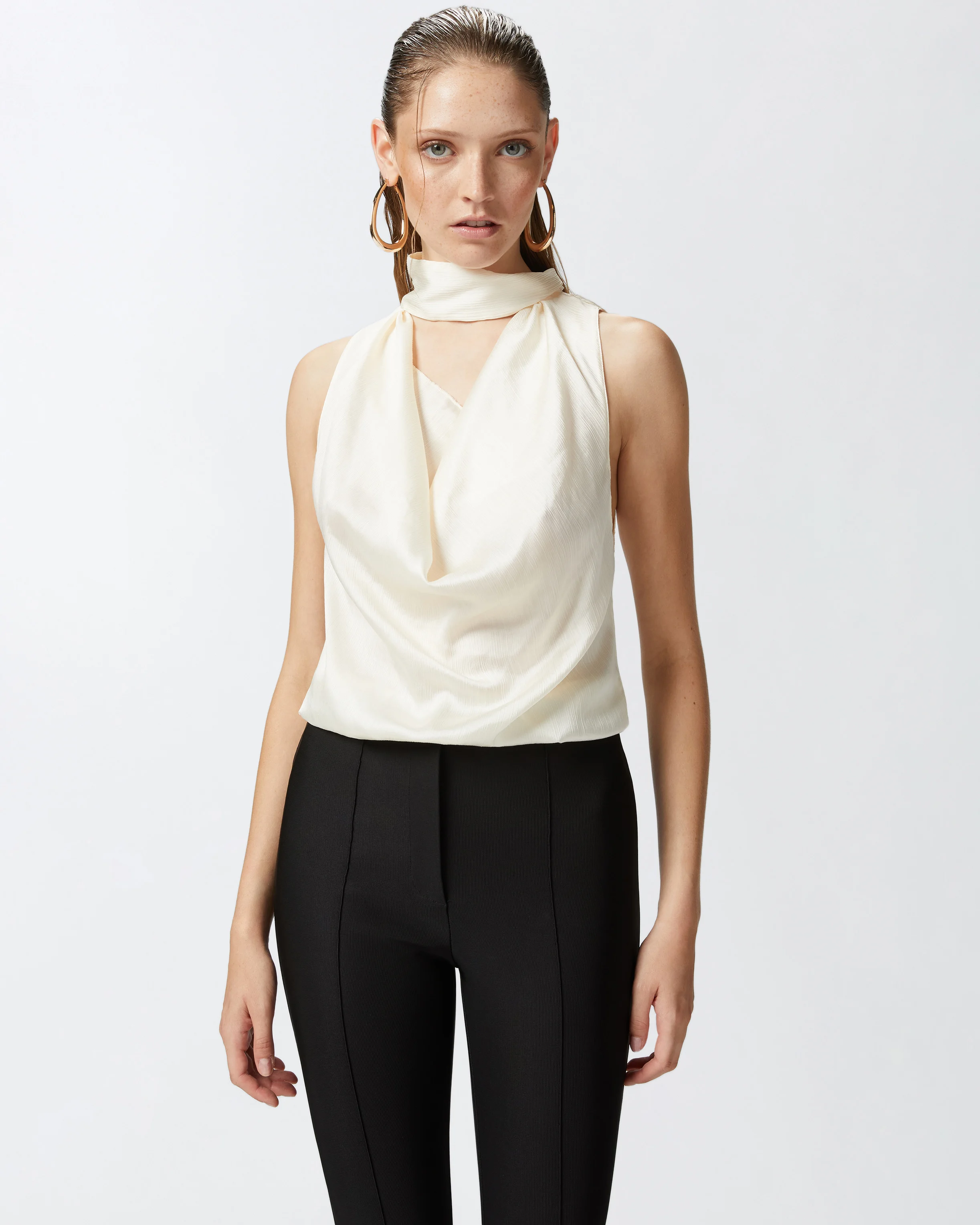 Top drapé ondulé | Blanc