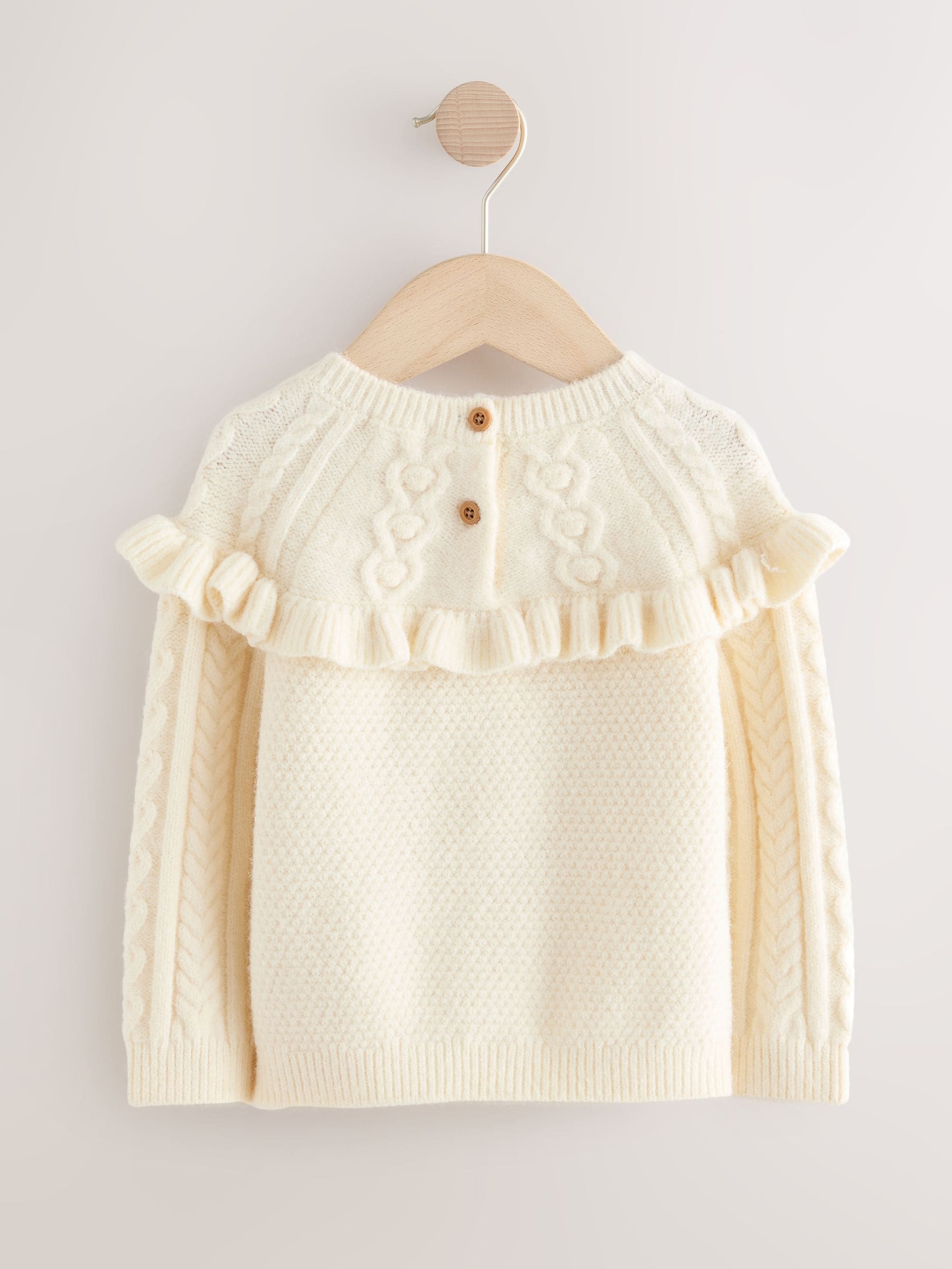 Ecru - Cable Knitted Jumper (3mths-7yrs)