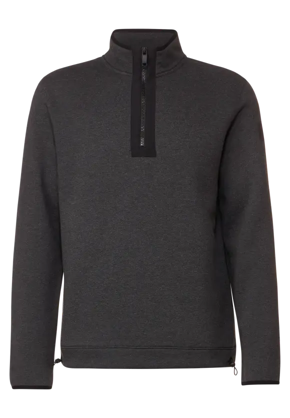 Brushed Sweattroyer - anthra grey melange