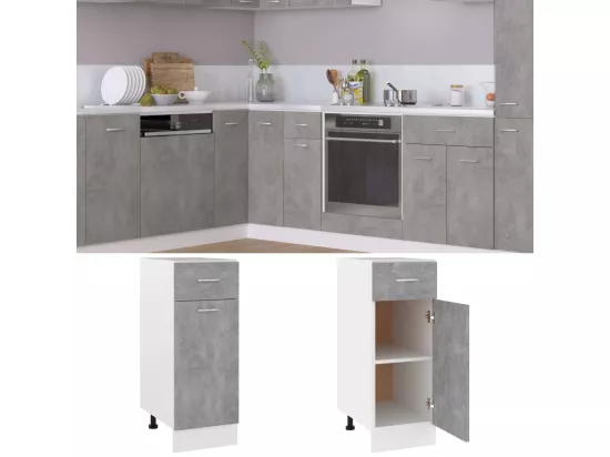 Armoire de plancher à tiroir Gris béton 30x46x81,5 cm Aggloméré