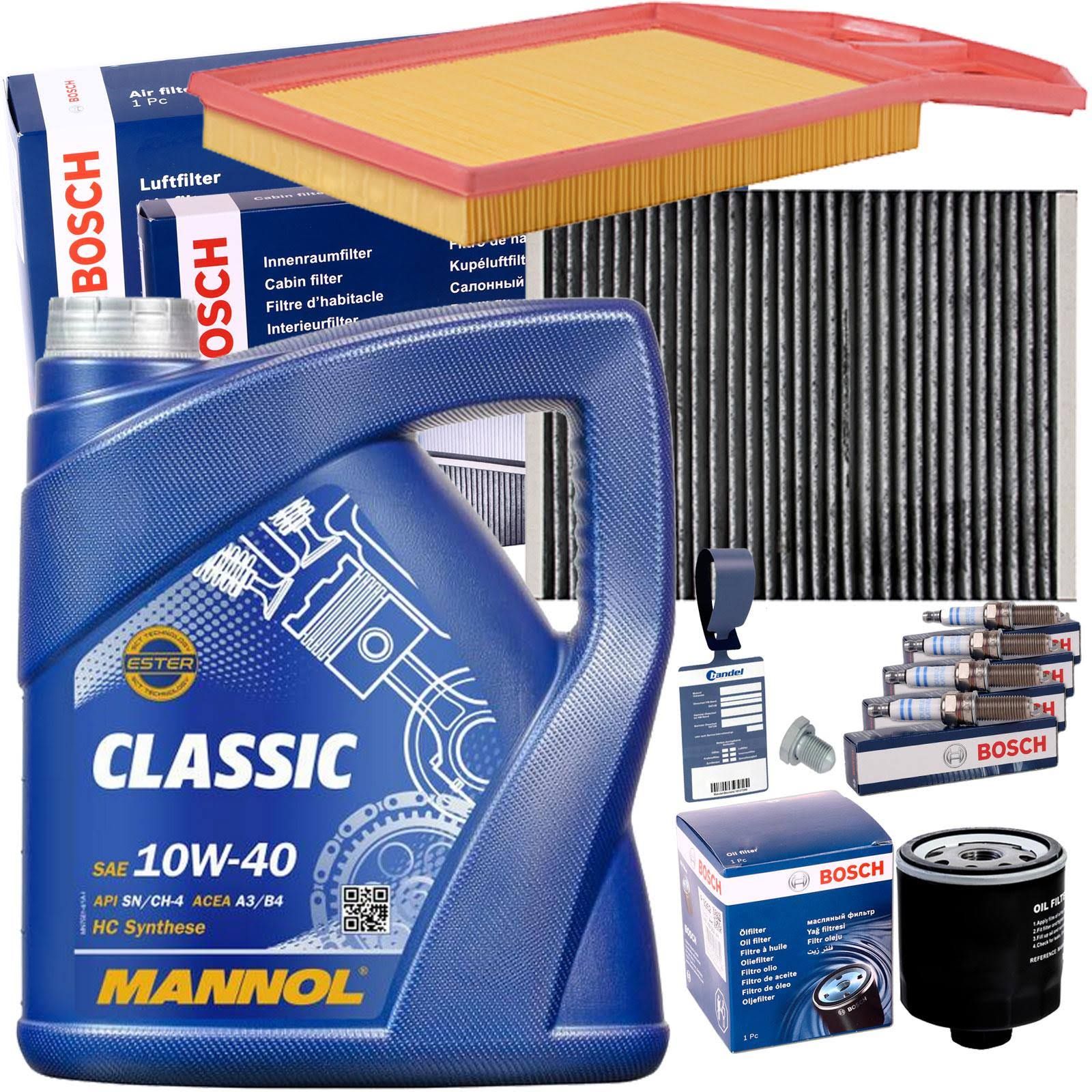 bosch Inspektionspaket + 10w40 für 1.4 + 1.6 + 16V Golf 4 Bora 1j Polo