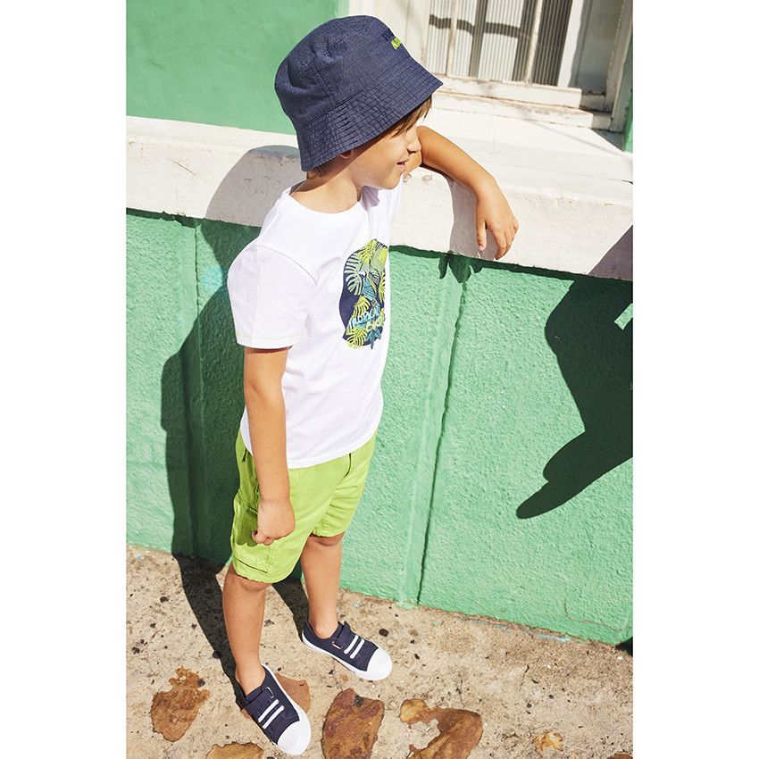 Bermuda style cargo en twill uni pour garçon - Vert