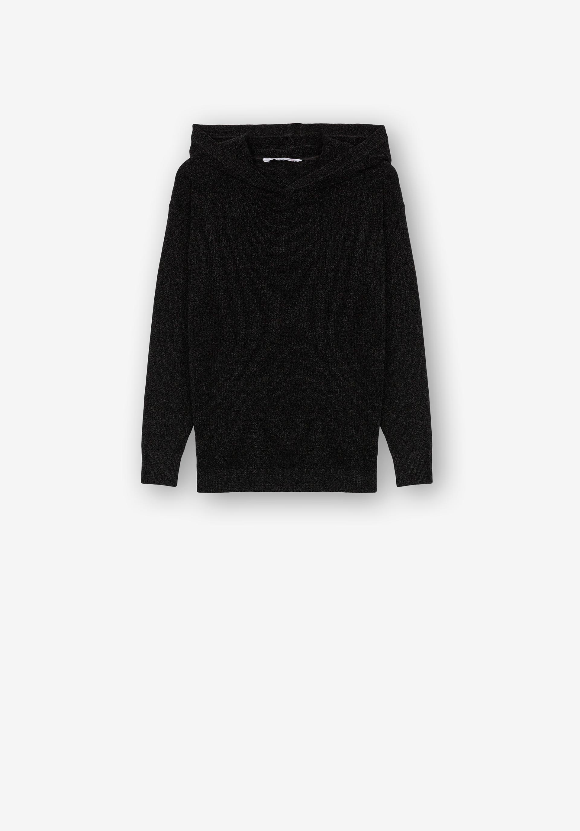 Camisola de Malha Toque Suave com Capuz