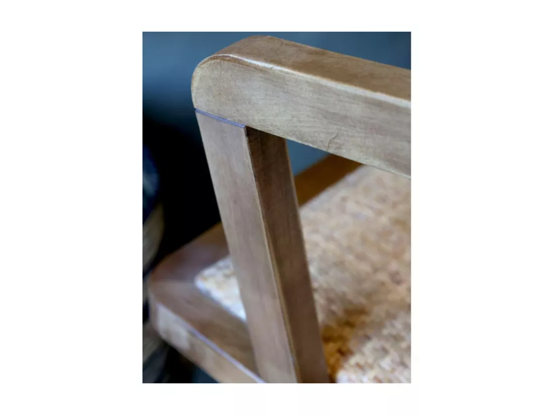 Chaise de bureau en bois de bouleau et rotin 60 x 60 x 80 cm