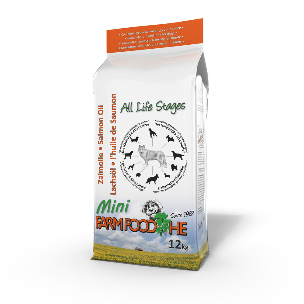 Farm Food HE Zalmolie Mini - Hondenvoer - 12 Kilogram - Zalm