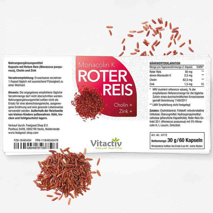 Vitactiv roter Reis Monacolin K Kapseln, 60 St