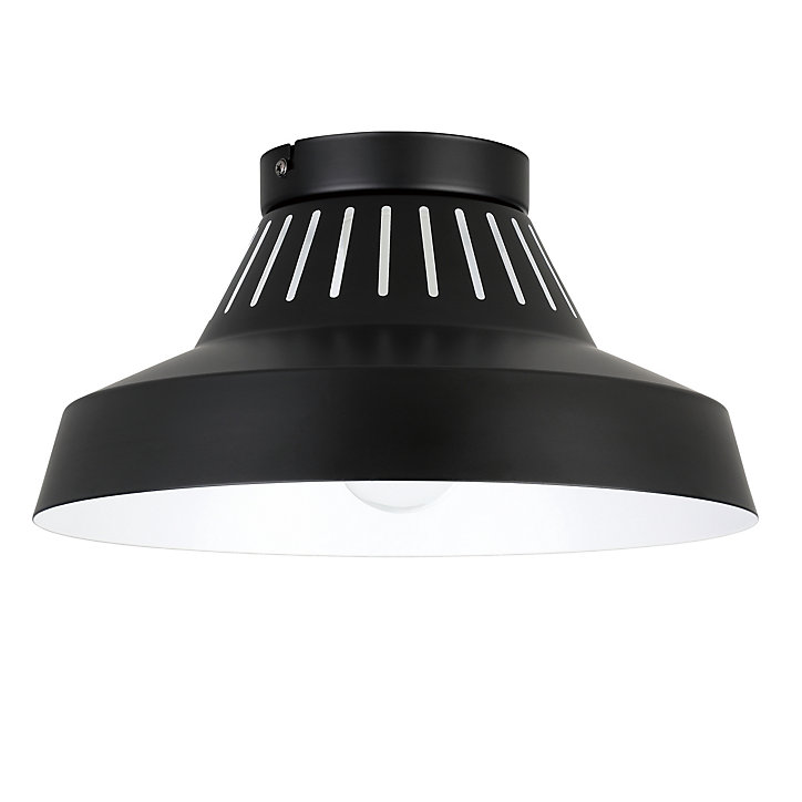 Plafonnier E27 42W GoodHome Yarra noir mat H.15.5 x Ø30 cm