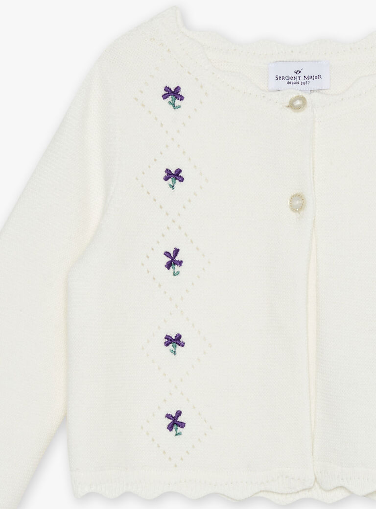 Gilet ivoire en tricot