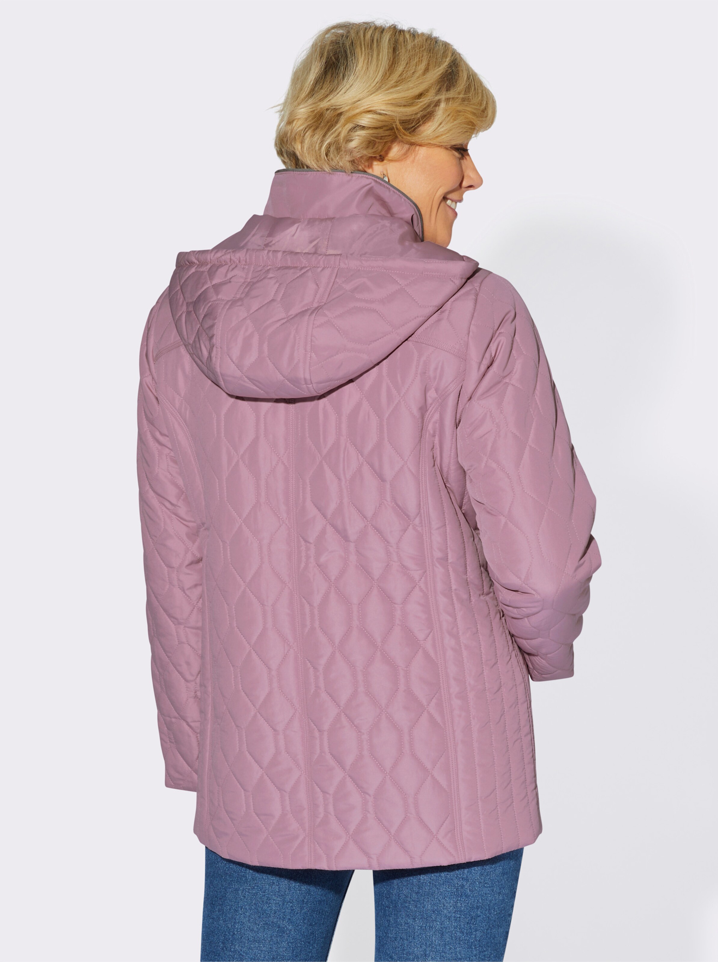 Steppjacke mit Kapuze, weitenregulierbar