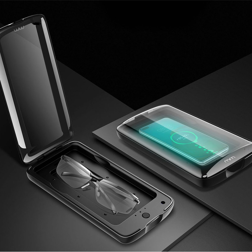 UV-sterilisator m. QI trådløs oplader til Smartphones