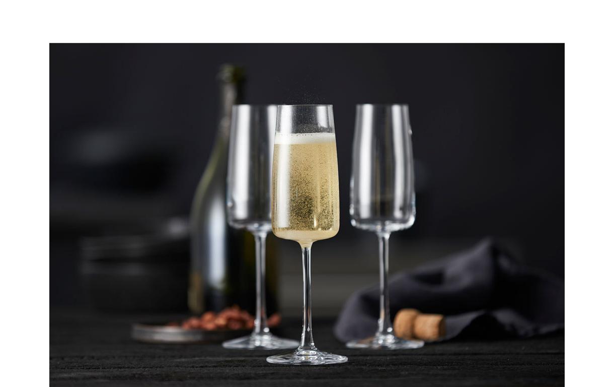 Champagnerglas Zero 4 Stück, 30 clSektgläser Set aus ultraklarem Kristallglas