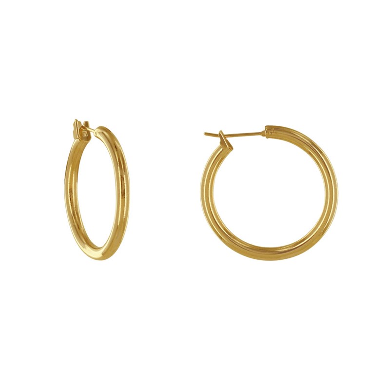Boucles d'Oreilles Plaqué Or Créoles Rondes 2cm