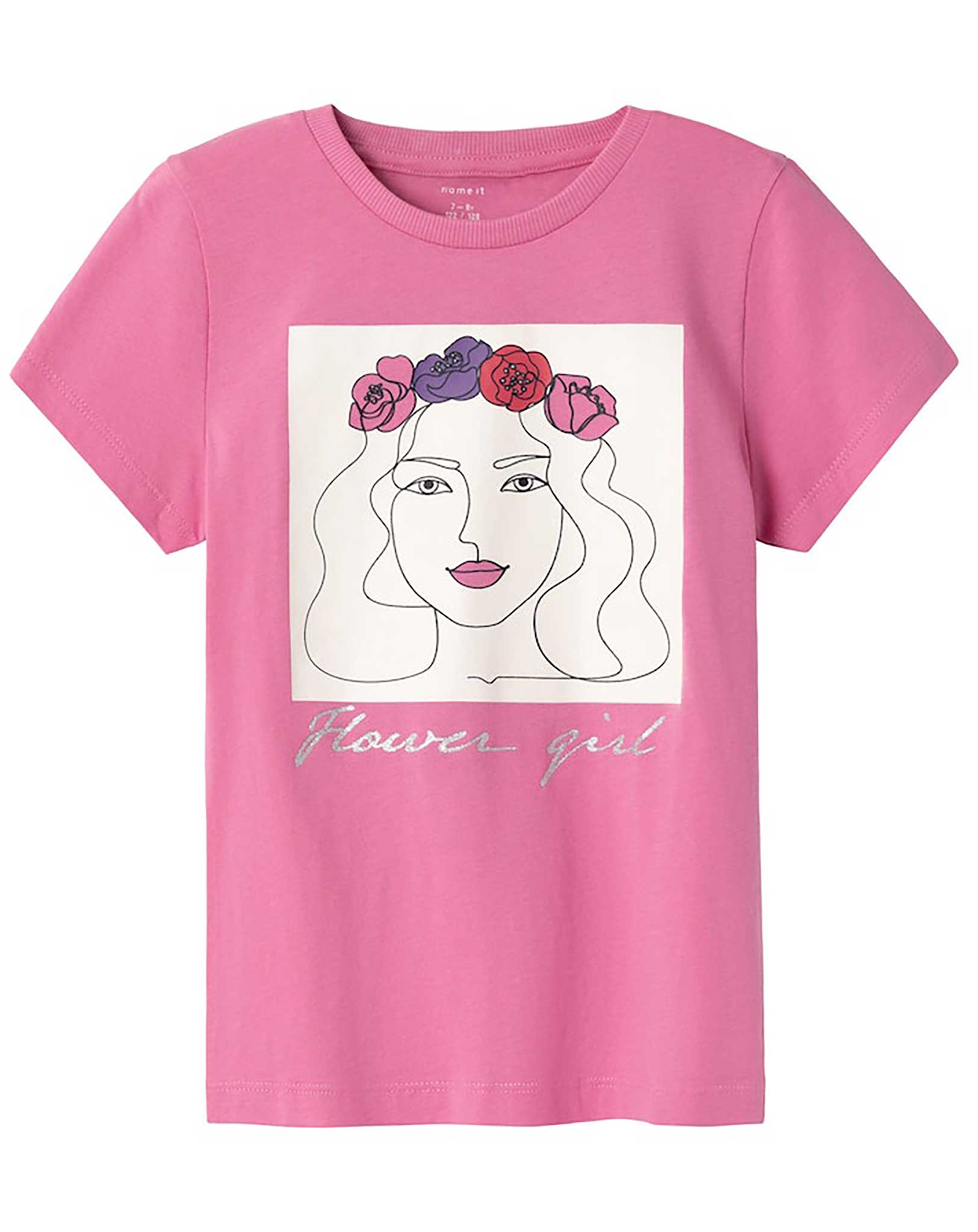 T-Shirt NKFBEATE FLOWER GIRL in wild orchid