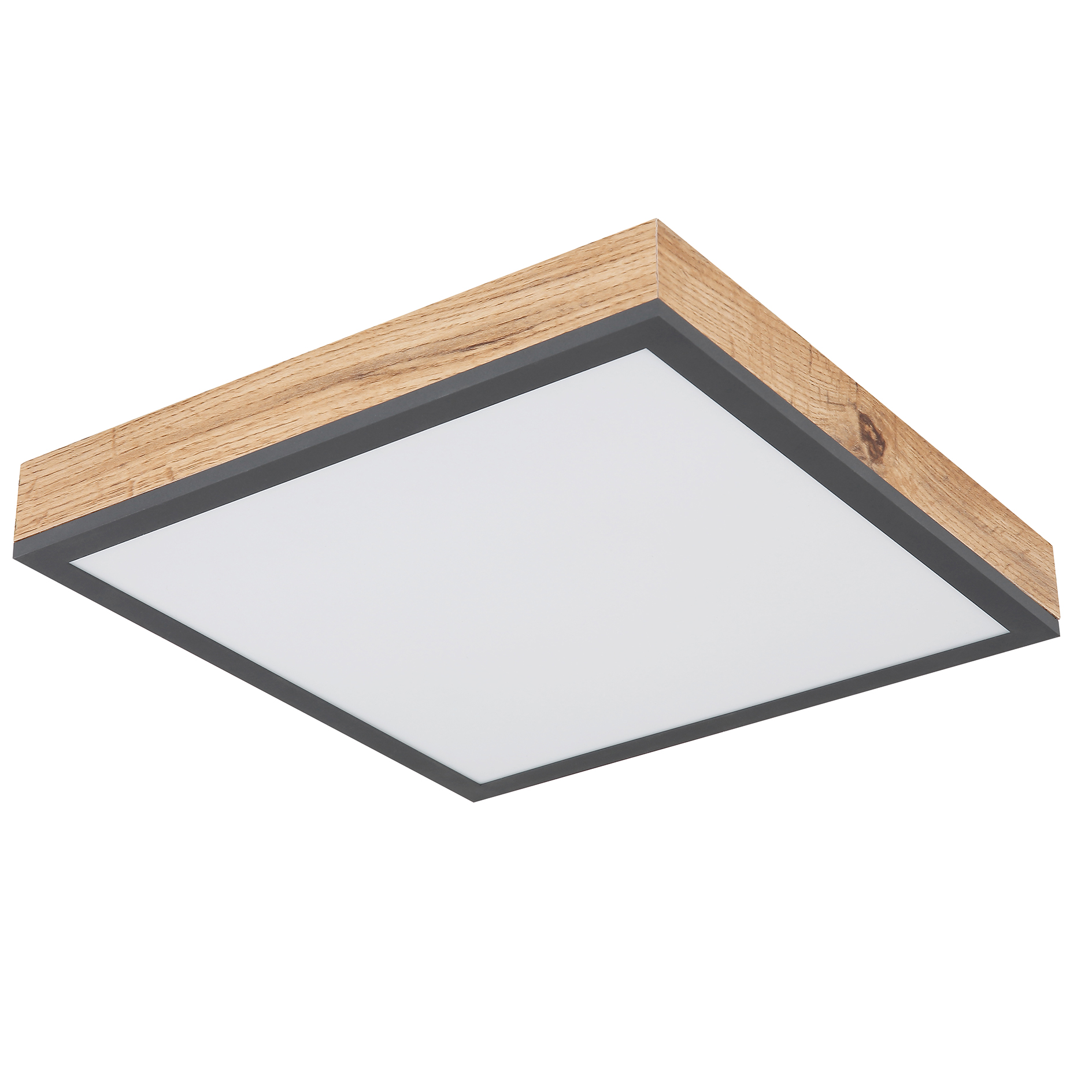 LED-Deckenleuchte - graphit-Holzoptik-opal - 30 cm