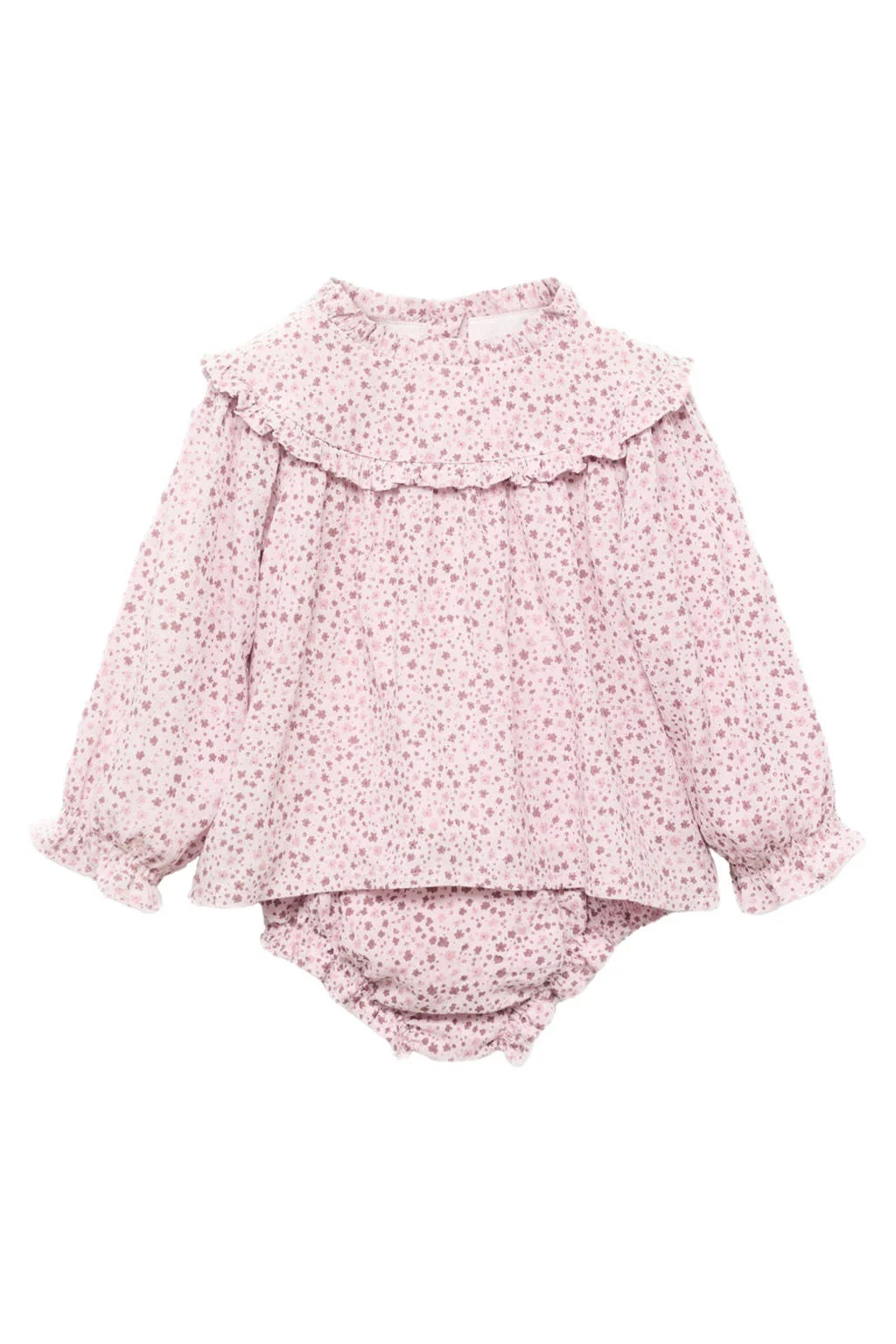 Mango Kids blousetop met bijpassende bloomer roze
