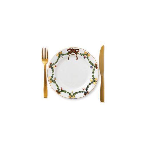 Royal Copenhagen Stjerne Riflet Jul Middagstallerken, Hvid, Ø27 cm