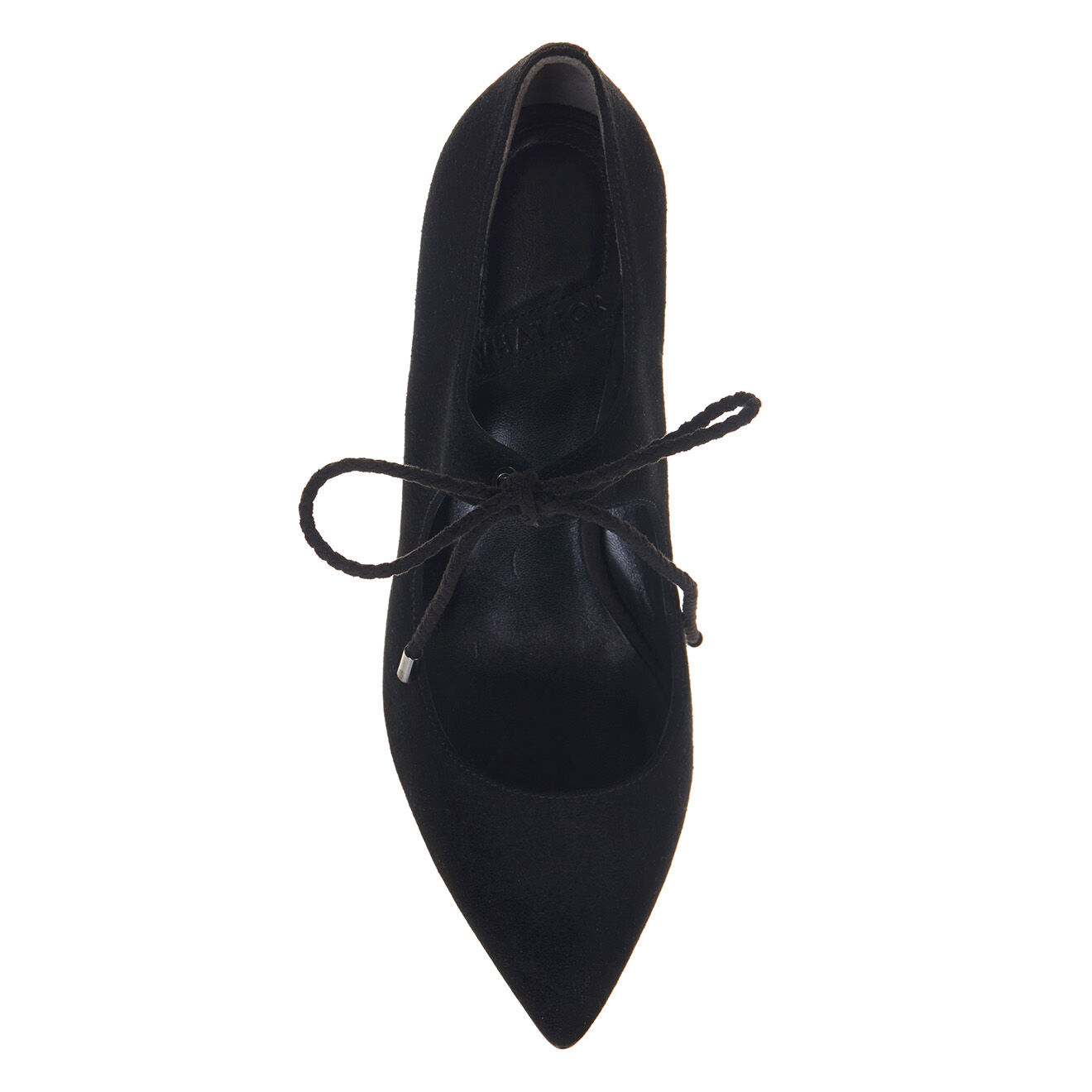 What For Babies lacées en velours de Cuir noires - Talon 9 cm