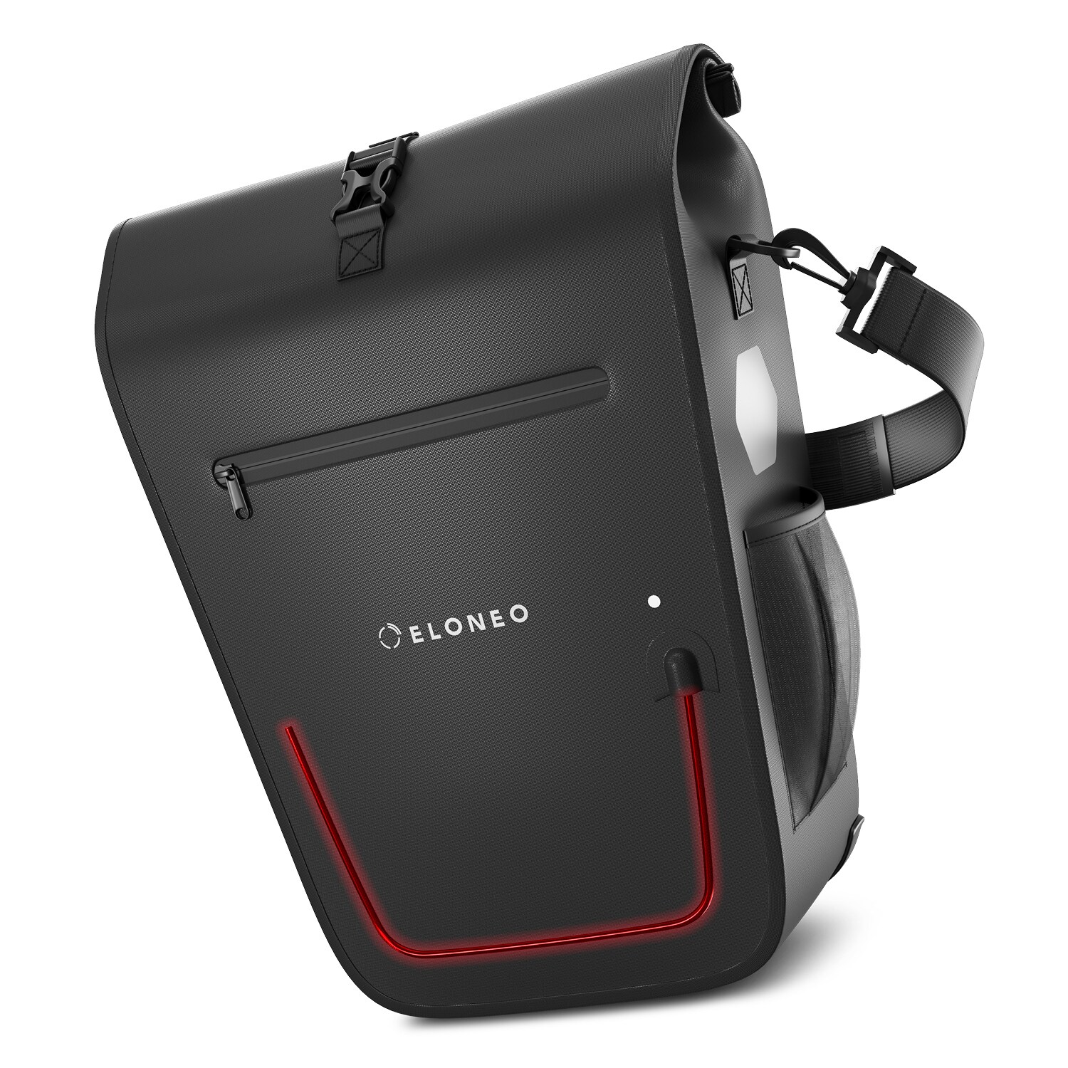 eloneo Fahrradtasche für Laptop wasserdicht mit LED, 25L