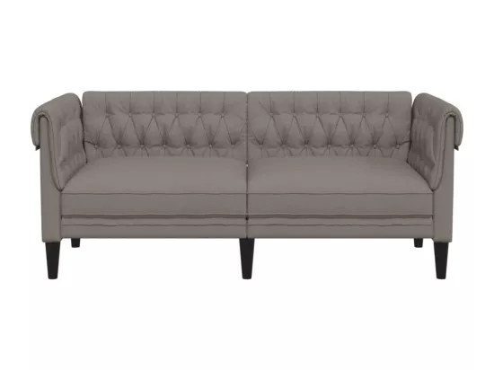 Canapé Chesterfield 2 places taupe tissu