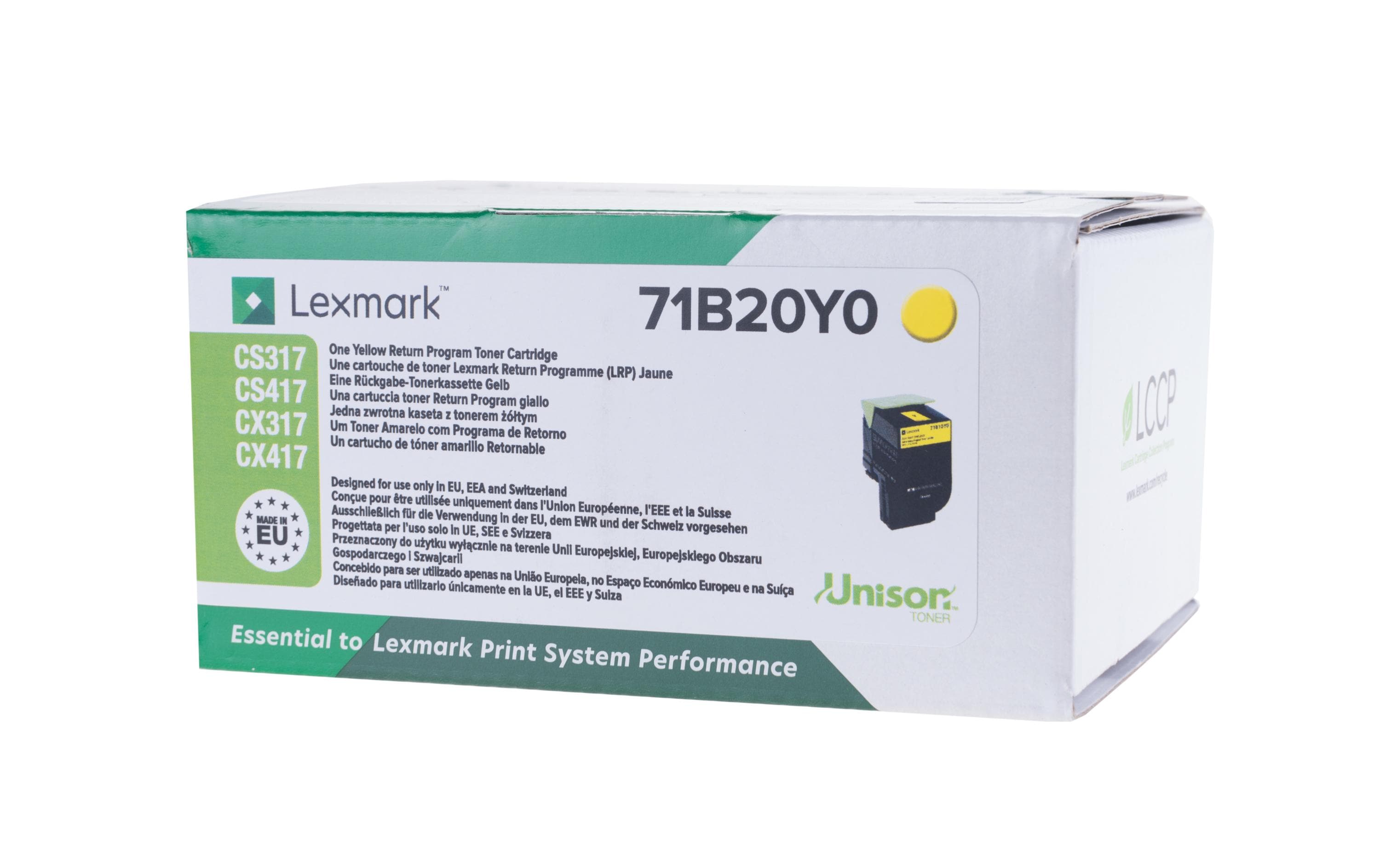 Toner 71B20Y0 YellowToner, Yellow