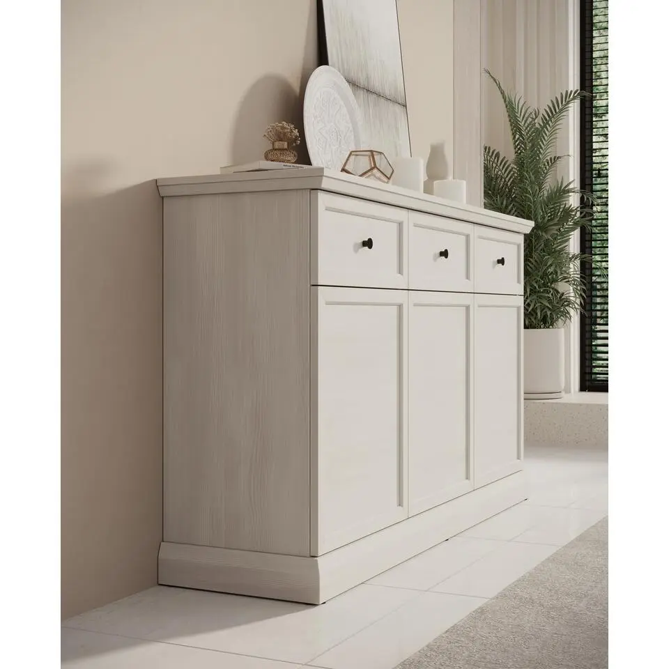 Meubella - Dressoir Leroy - Wit eiken - 146 cm