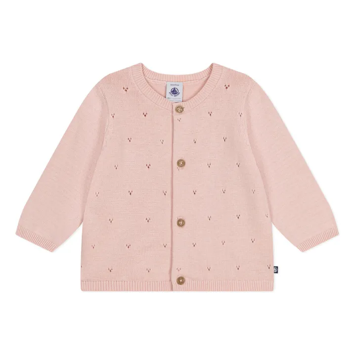 Petit Bateau Cardigan Melia Ajouré | Rose poudré